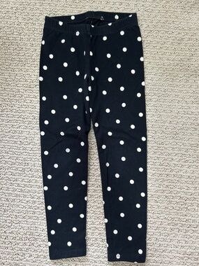 Cat & Jack Black Leggings with White Polka Dots